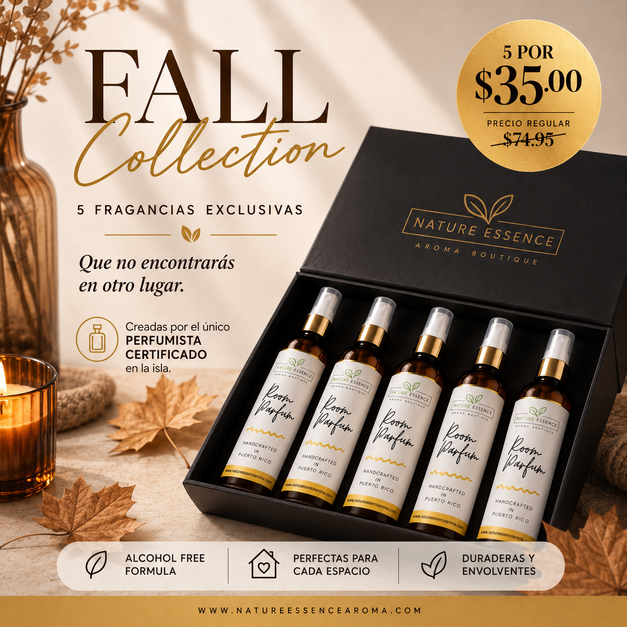 PRE VENTA- 5 Fall Room Spray Set – Nature Essence Aroma